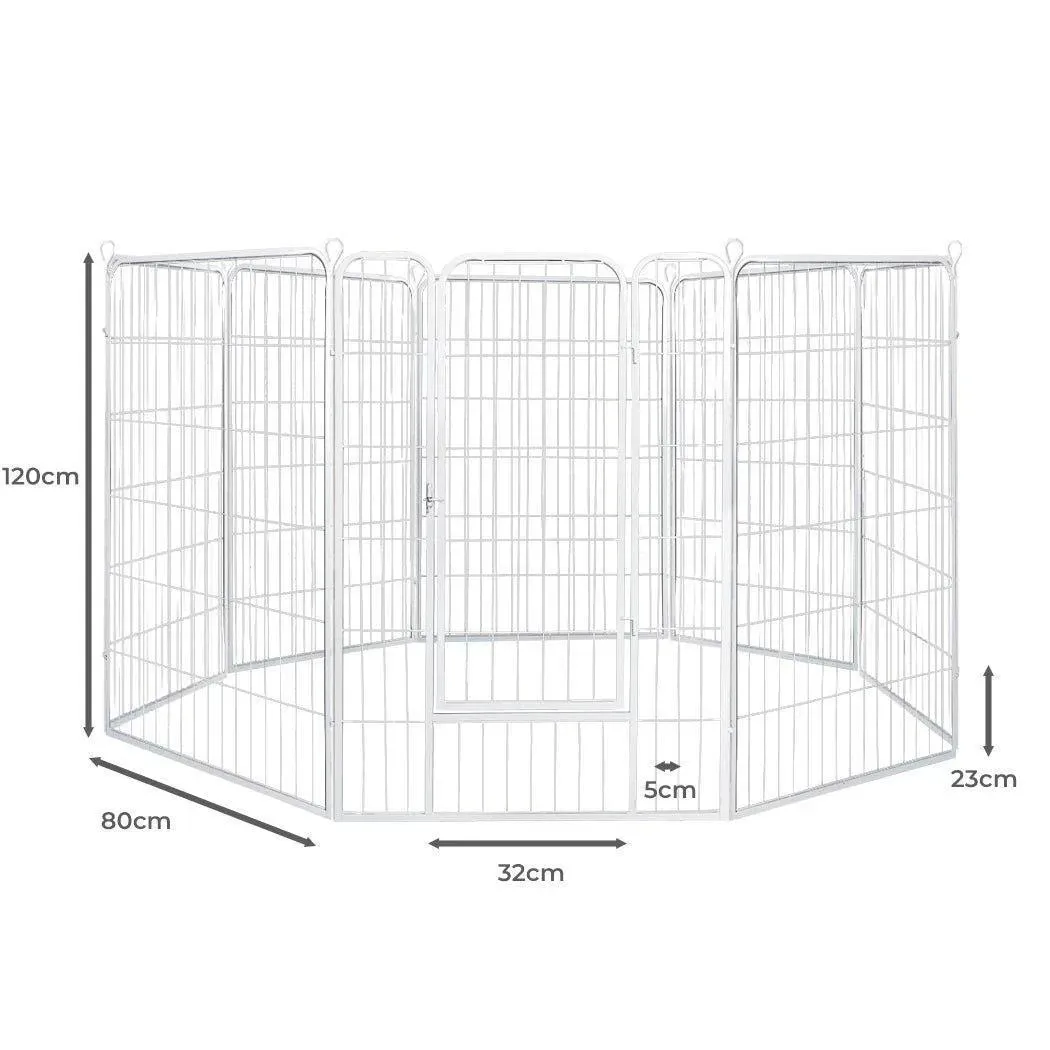 PaWz 8 Panel Playpen White