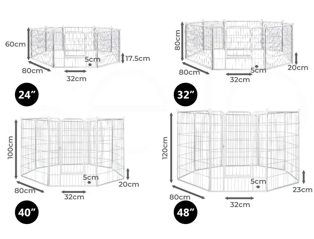 PaWz 8 Panel Playpen White