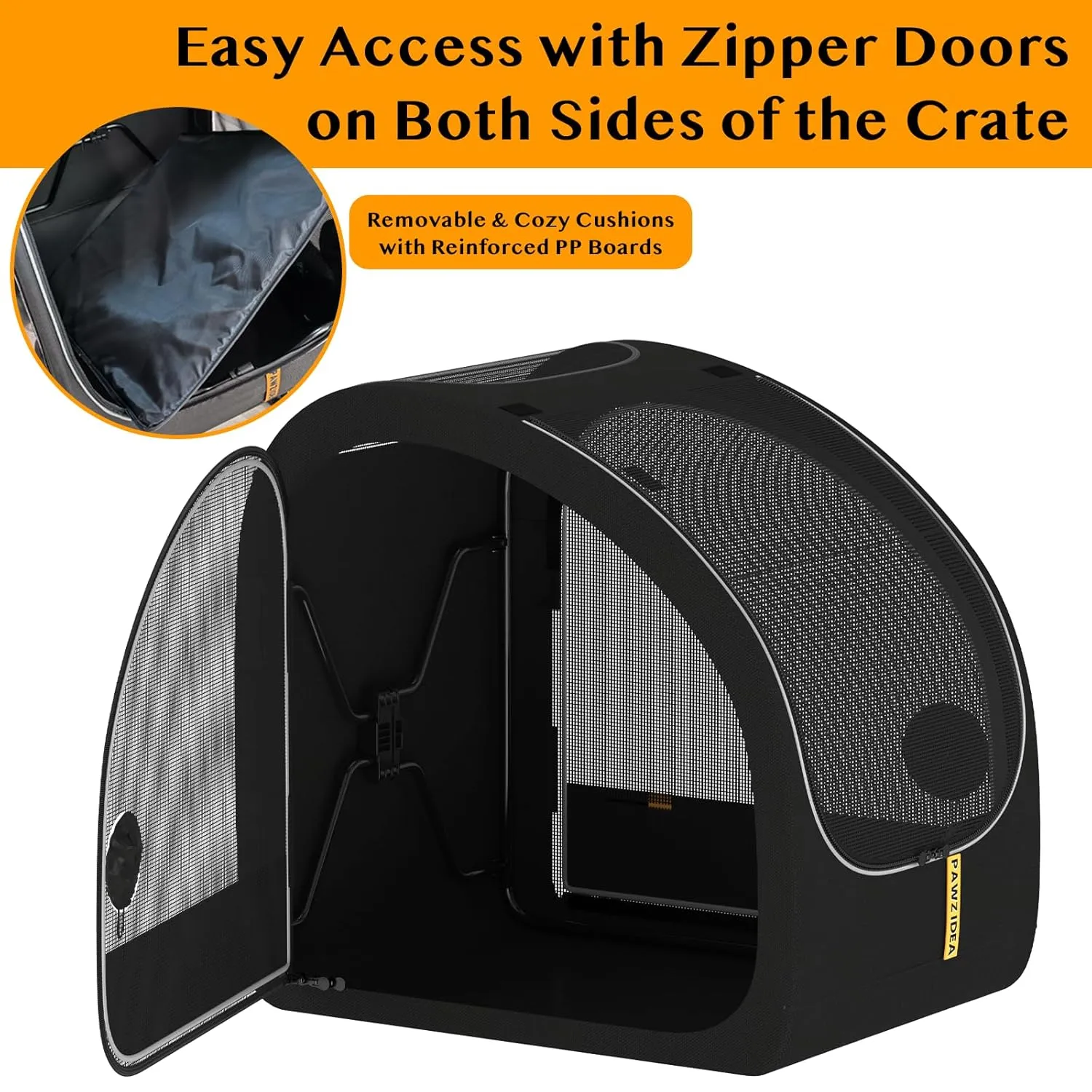 PAWZIDEA Dog Stroller for Large Dogs, Pet Stroller with Detachable Carrier for Portable Dog Crate for Car Seat, Foldable Dogs Jogger Strollers, All Terrain 9 Wheels, Adjustable Handle, Up to 110lb