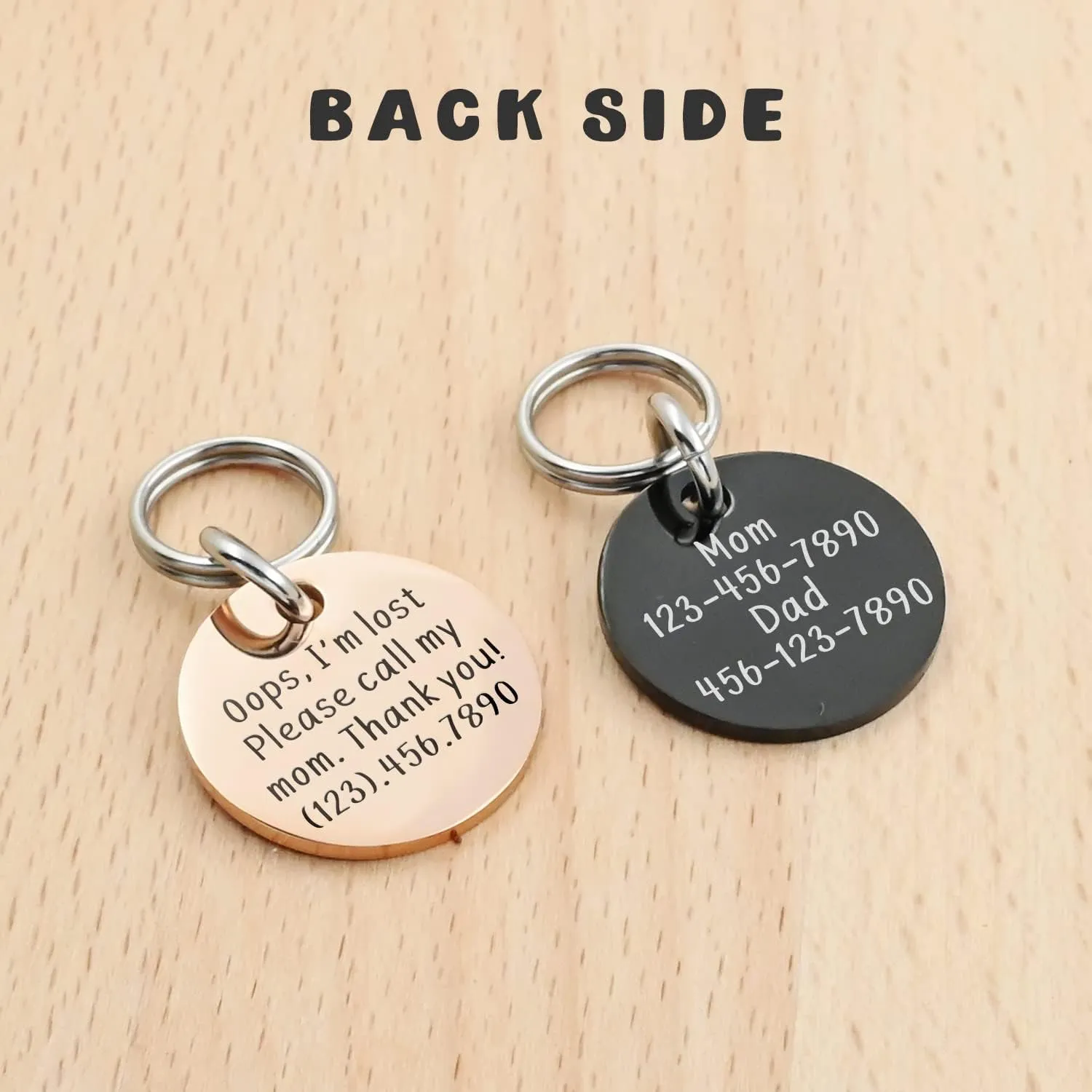 Personalized Lovely Symbols Dog Tags and Cat Tags Custom Engraved Stainless Steel Pet ID Tag (X-Small, Silver)