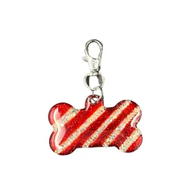 Pet ID Tag: Candy Cane Bone Smart QR Pet ID for Cats & Dogs