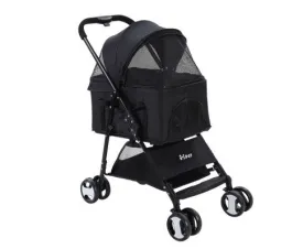 Pet Stroller & Carrier Foldable Pram 3 in 1 - Black