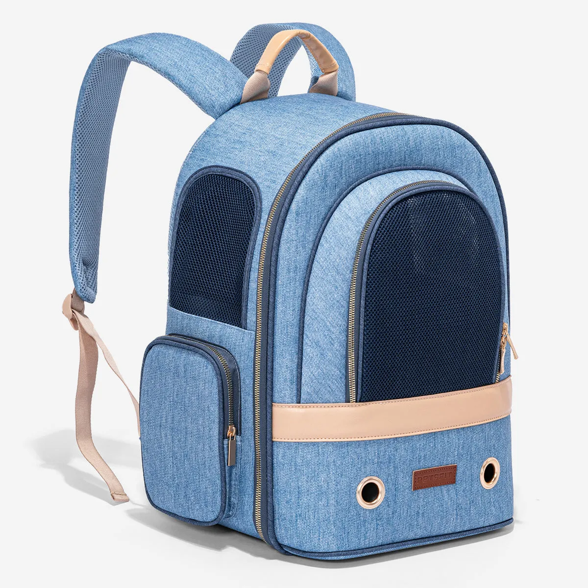 PETSFIT Vira Blazer Denim Backpack for Stylish Pets