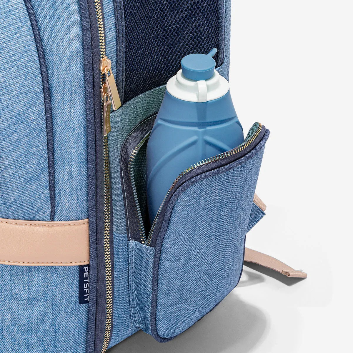 PETSFIT Vira Blazer Denim Backpack for Stylish Pets