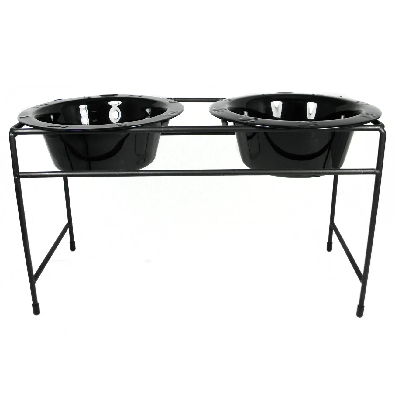 Platinum Pets Modern Double Raised Feeder Wide Rimmed Dog Bowl (2 x 2 Cups)