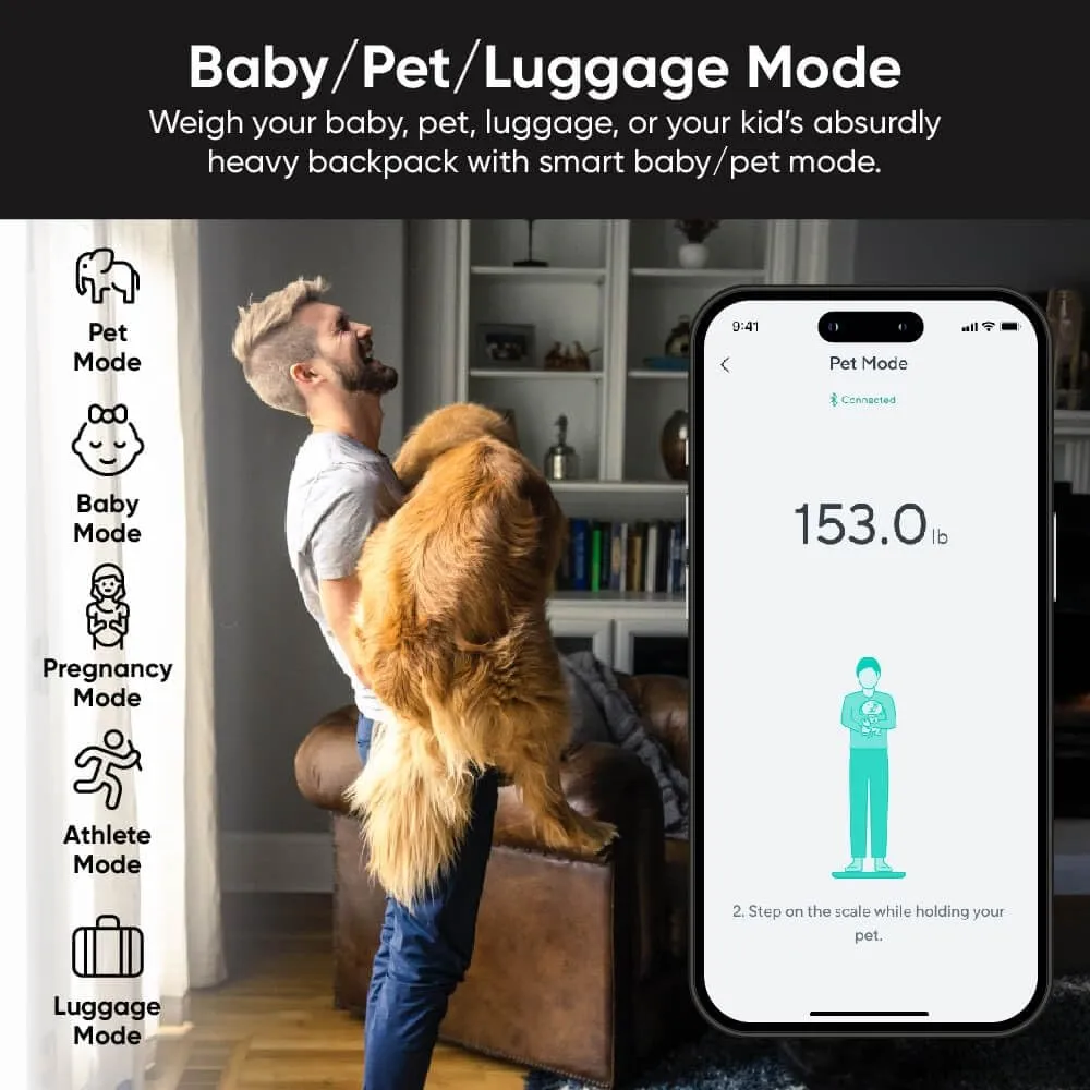 Smart Scale Ultra with 4.3" Color Display, FSA HSA Eligible, Digital Scale for Body Weight BMI Muscle Mass, Heart Rate Monitor, Wi-Fi & Bluetooth Weight Scale with Baby/Pet/Luggage Mode, 400lbs