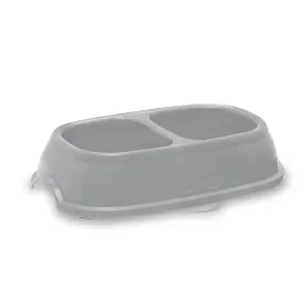 Stefanplast Break 11 Double Bowl Stone Grey 28cm x 17cm x H6cm