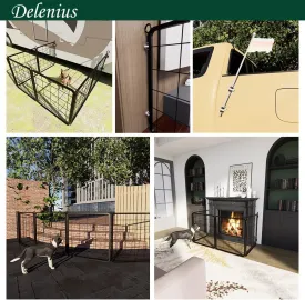 Universal Dog Fence Wall Anchor - No Drilling, no Damage. for RV and Indoor Smooth Wall Playpen stabilizers, Easy to Install.4 Piece Portable Dog Fence Anchor Set - Travel and Home Use.