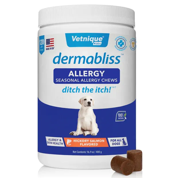 Vetnique Labs DermaBliss Allergy - Seasonal Allergy & Immune Support Chews (Salmon flavor)