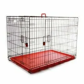 VOYAGER WIRE CRATE - 2 DOORS M,  RED
