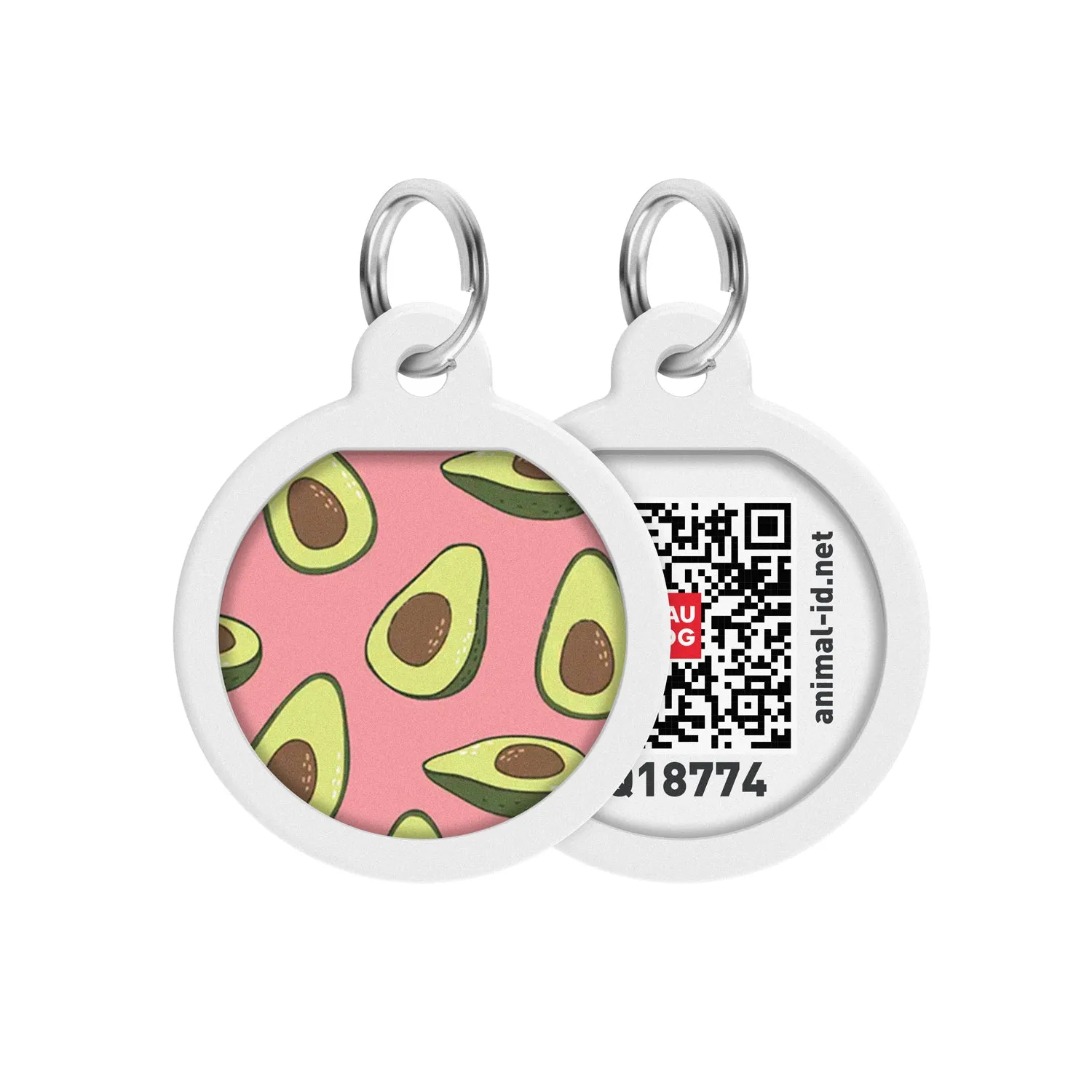 WAUDOG Smart ID metal pet tag with QR-passport, "Avocado 2" - 0625-0211