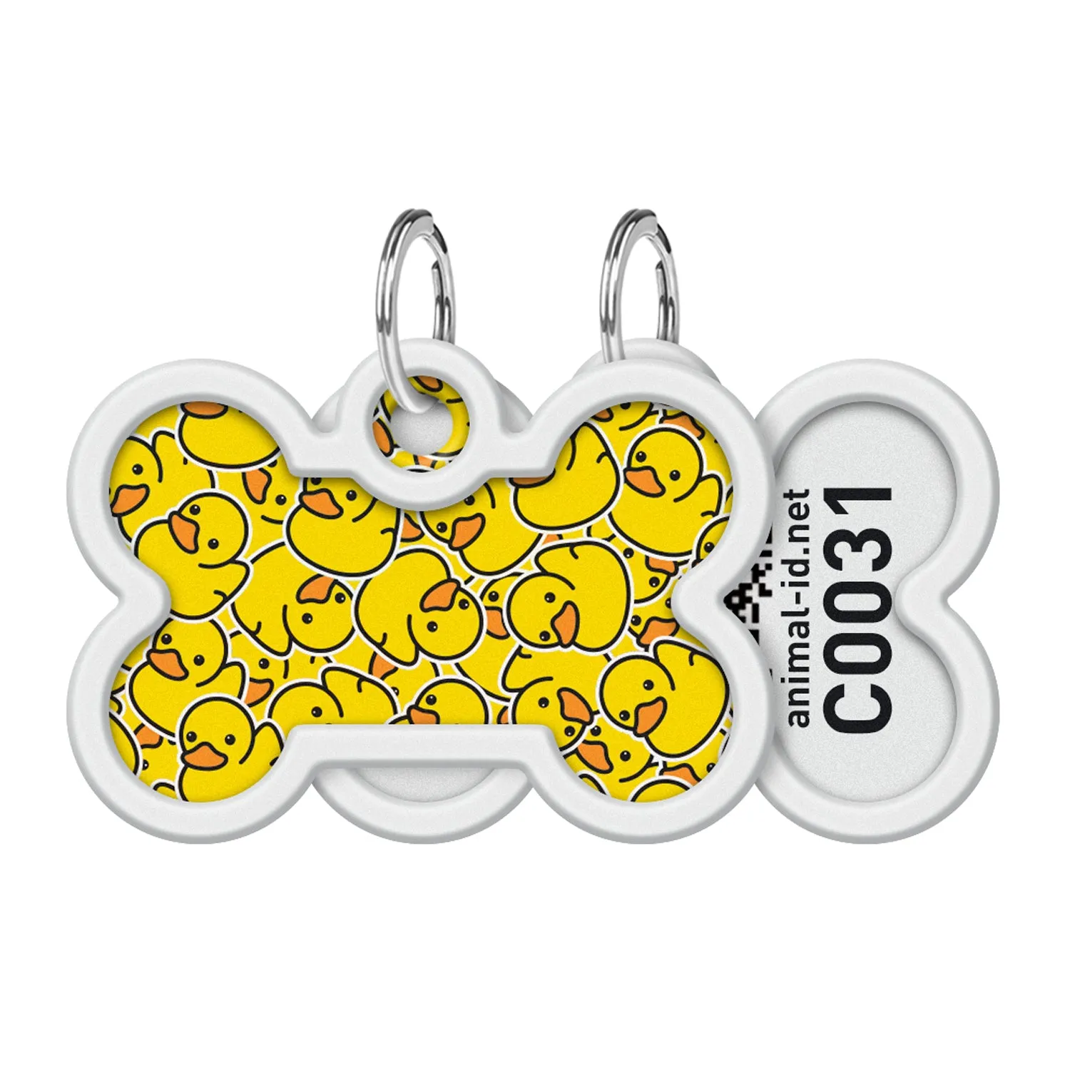WAUDOG Smart ID metal pet tag with QR-passport, "Ducks"  - 0640-0204