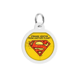 WAUDOG Smart ID metal pet tag with QR-passport, "Superman vintage" -0625-1011