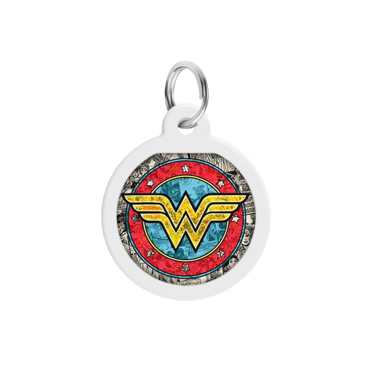 WAUDOG Smart ID metal pet tag with QR-passport, "Wonder Woman 2" - 0625-1013